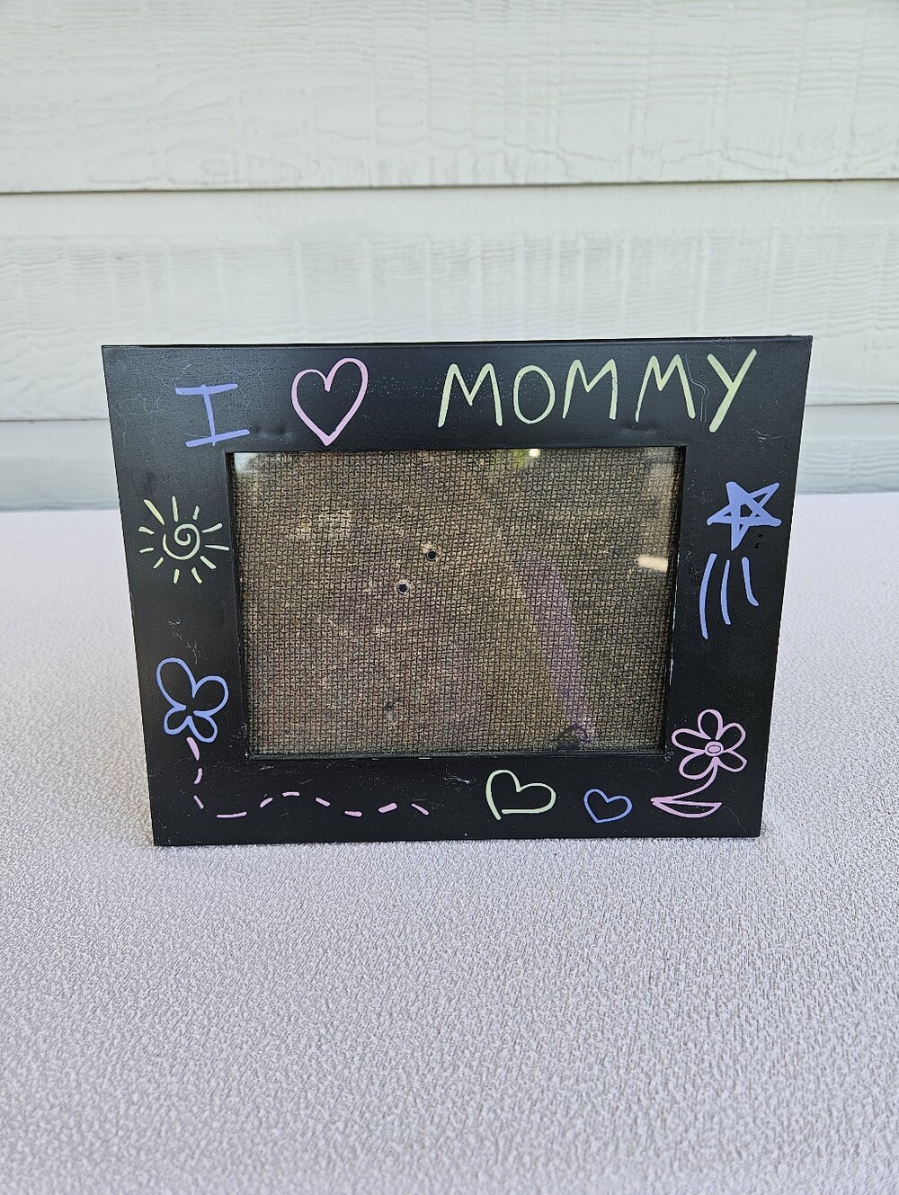 I Love Mommy Chalkboard Photo Frame 5x7 Horizontal Child Writing Mother's Day
